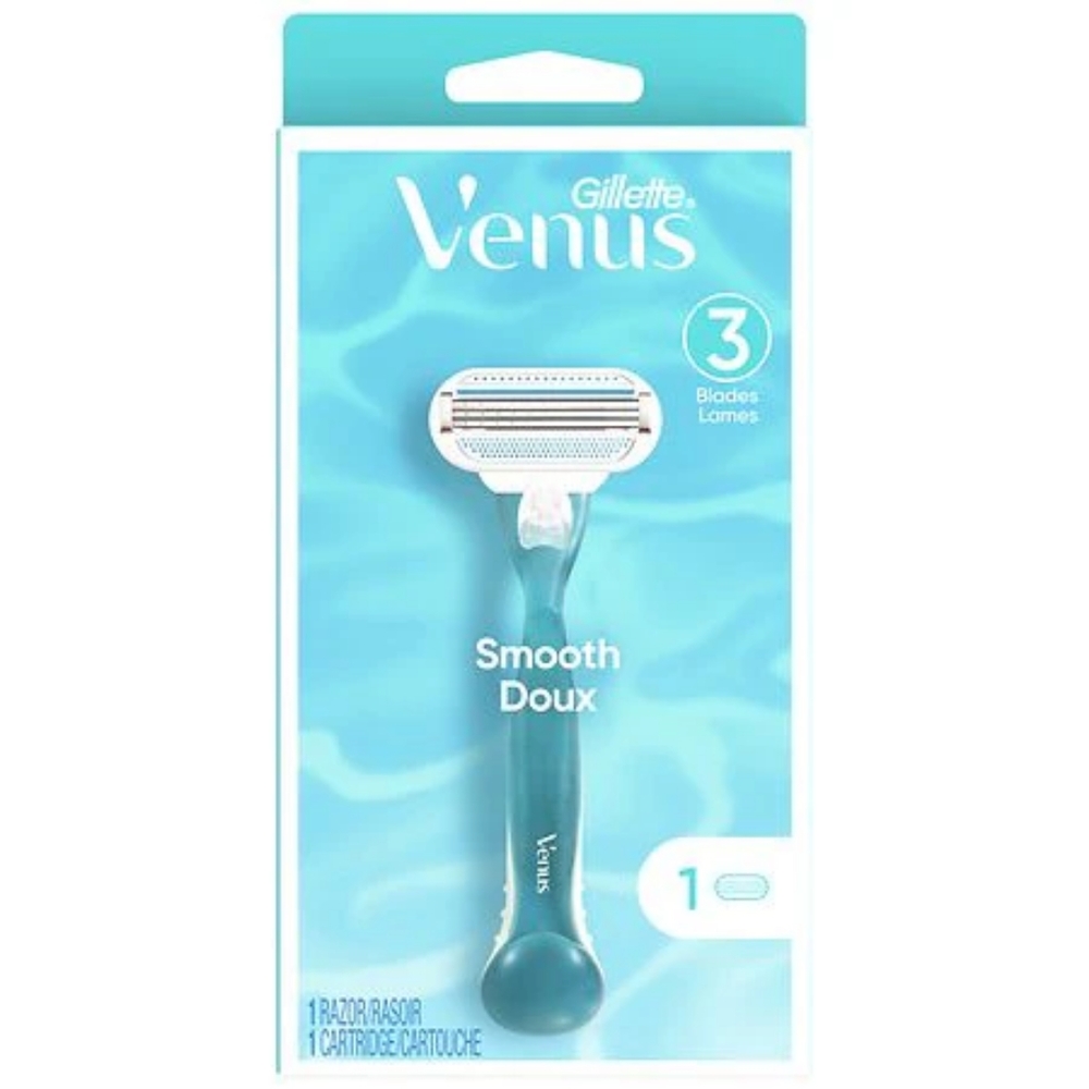 2 Venus Smooth Women's Razor Handle with 1 Blade Refill NWT